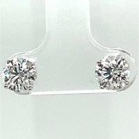 14KT White Gold 1 3/4 ct G-H SI3-I1 4 Prong Martini Pushback Solitaire Earrings